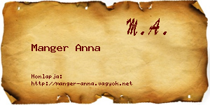 Manger Anna névjegykártya