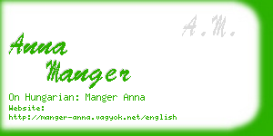 anna manger business card